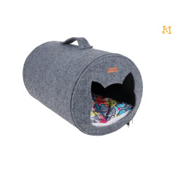 TUNEL DLA KOTA QUPRESS 2IN1 HYGGE SZARY