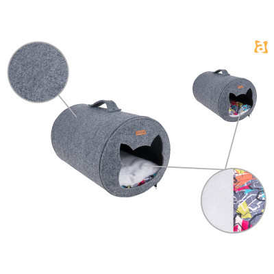 TUNEL DLA KOTA QUPRESS 2IN1 HYGGE SZARY