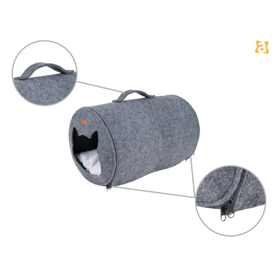 TUNEL DLA KOTA QUPRESS 2IN1 HYGGE SZARY