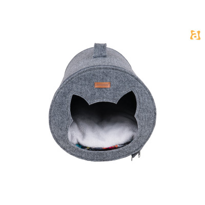 TUNEL DLA KOTA QUPRESS 2IN1 HYGGE SZARY
