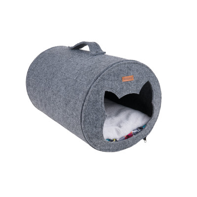 TUNEL DLA KOTA QUPRESS 2IN1 HYGGE SZARY