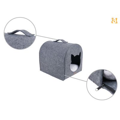 DOMEK DLA KOTA QUPRESS 2IN1 HYGGE SZARY
