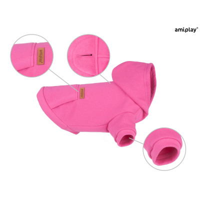 BLUZA Z KAPTUREM TEXAS 30 CM RÓŻOWY