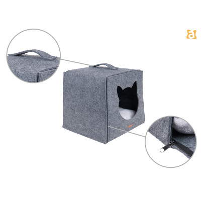 KOSTKA DLA KOTA QUPRESS 2IN1 HYGGE SZARY