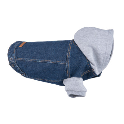 KURTKA Z KAPTUREM DENIM 50 CM GRANATOWY