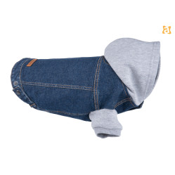 KURTKA Z KAPTUREM DENIM 35 CM GRANATOWY