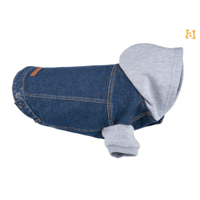 KURTKA Z KAPTUREM DENIM 35 CM GRANATOWY