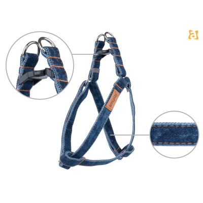 SZELKI REGULOWANE DENIM L GRANATOWY